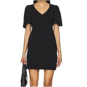 NATION LTD Black Mallory Flutter Sleeve Dress (XS)